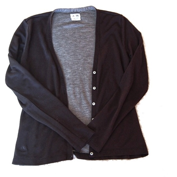adidas Sweaters - Adidas Black Athletic Cardigan Sweater Buttons S